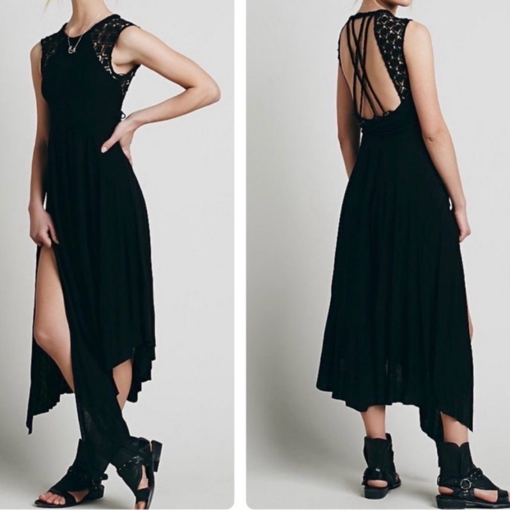 Free People Afternoon Delight Asymmetrical Midi Dress